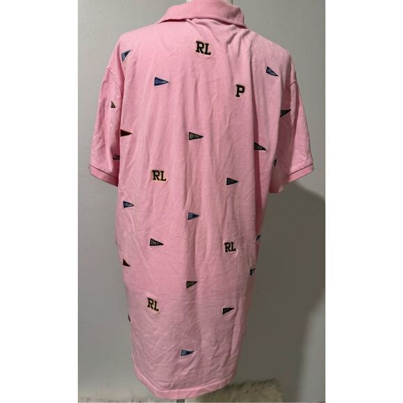 Polo Ralph Lauren pink polo custom slim fit multi logo flags XL - Picture 8 of 9